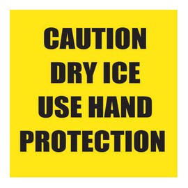 Polar Tech TAL204 Special Handling Label, Caution Dry Ice Use Hand Protection, 2" Length x 2" Width