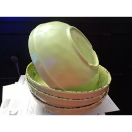 TOMMY BAHAMA 100% MELAMINE Beautiful LIME GREEN BOWLS SET OF (4) 8 x 3 BRAND NEW