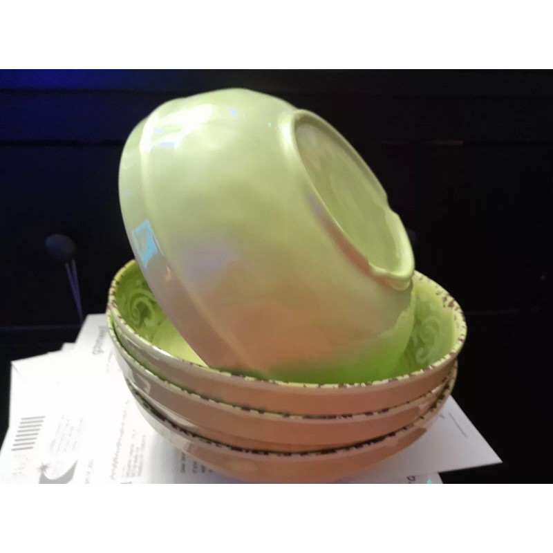 TOMMY BAHAMA 100% MELAMINE Beautiful LIME GREEN BOWLS SET OF