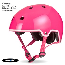 Micro Scooters | Bike/Scooter Classic Children's Helmet | Cycling Accessories | Adjustable Headwear | Boys & Girls | 48-54cm | Pink