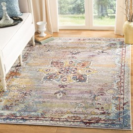 SAFAVIEH Savannah Collection 4' x 6' Grey / Cream SVH610D Boho Chic Area Rug