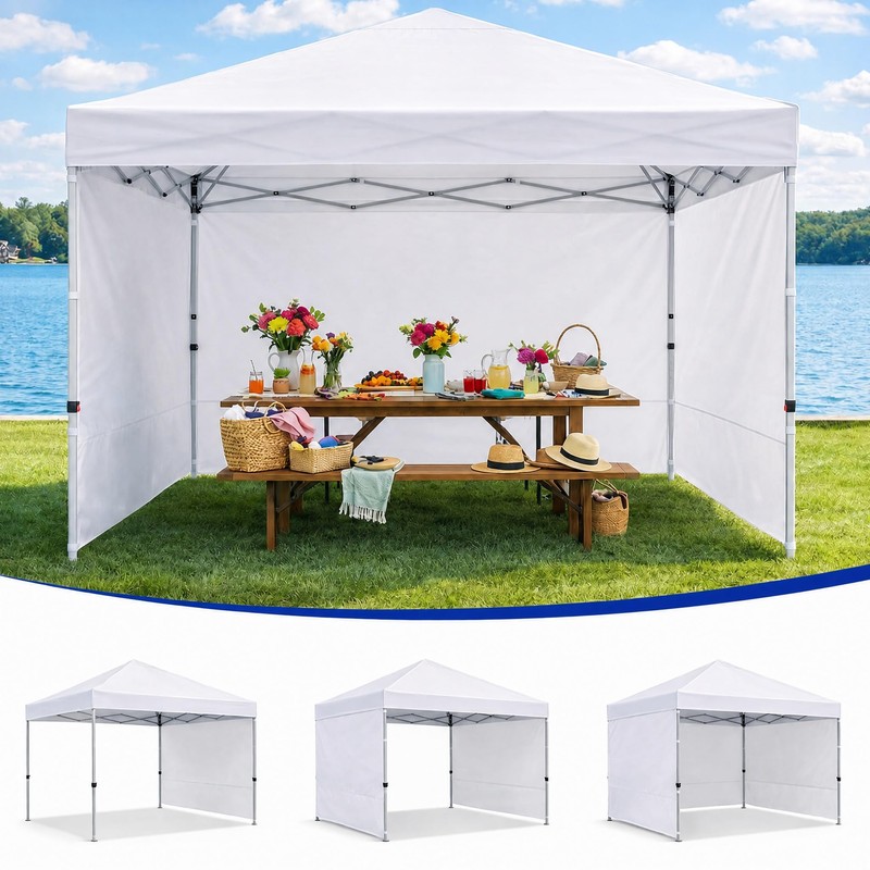 10x10 Canopy Sidewall, 1 Pack White Wall Panel, Frame Not