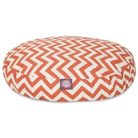 Burnt Orange Chevron Large Round Indoor Outdoor Pet Dog Bed With Removable Washable Cover By Majestic Pet Products