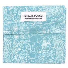 4MyEarth Reusable Cotton Snack Pocket, Ocean Life