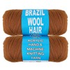 COOKOO 2 Roll Golden Brown Brazilian Wool Hair Yarn for