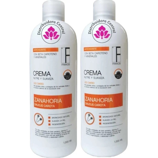 Crema Zanahoria Nutre Y Suaviza Francis® 1lt. 2 Piezas