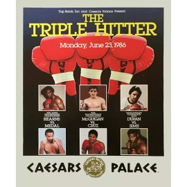 Original Vintage Hearns, McGuigan & Duran Triple Hitter Boxing Fight Poster
