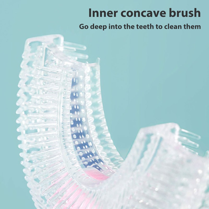 2 Pcs Kids U Shaped Toothbrush 360° Oral Teeth Cleaning