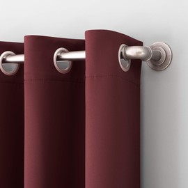 Sun Zero Easton Energy Saving Blackout Grommet Curtain Panel, 40" x 63", Wine Red