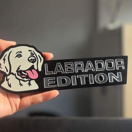 Dog Edition Car Badges Laser Cutting Car Vehicle Emblem,3D Car Badge Automotive Decals Stickers Funy Animal Decor Car Accessories Gifts for Car Truck Rv Boat Exterior Decoration (Labrador)