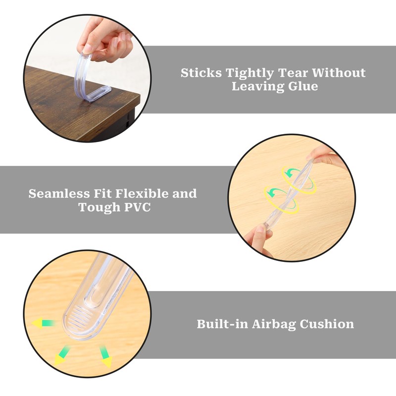 Rubber Chair Wall Protector from Chair Back, 6 Pack Clear