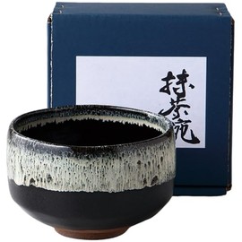 Ale-net Matcha Bowl (W x D x H): 4.7 x 4.7 x 3.0 inches (12 x 12 x 7.7 cm), Satsuma Tenmoku Matcha Bowl, Pottery, Mino Ware, Made in Japan