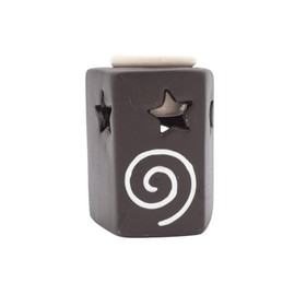 Luz Maria- Difusor de Aceites Esenciales |8.5 cm de Alto x 5 cm con Diseño | Céramica | (Café)