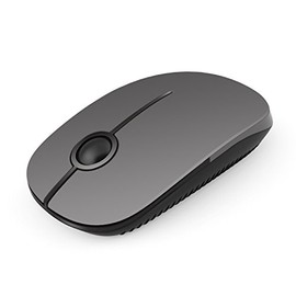 Wireless Mouse, Vssoplor 2.4G Slim Portable Computer Mice with Nano Receiver for Notebook, PC, Laptop, Computer (Black and Gray)