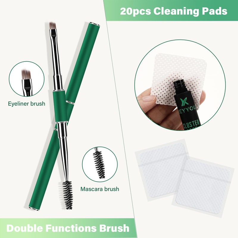 DIY Lash Extension Kit KEYYOU 300Pcs Individual Eyelash Extension Kit