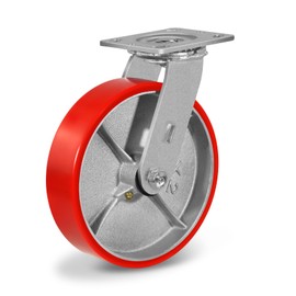 NINOSO Heavy Duty Caster, 8"X 2" Industrial Caster with Polyurethane Wheel, 1500lbs Load Capacity Per Caster Wheels for Toolbox Workbench (1Pack Swivel)