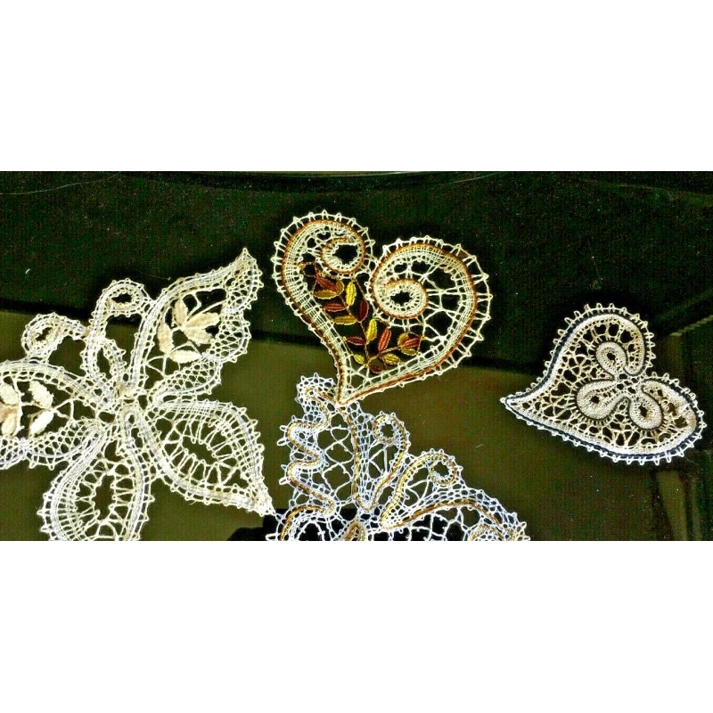 Unbranded 7 PATTERNS to making Bobbin Lace Valentine's Hearts Russian