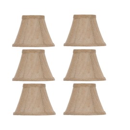 Upgradelights Natural Linen 5 Inch Bell Clip On Chandelier Lamp (Set of 6) 2.5x5x4