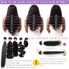 Extensiones de cabello humano con ondas profundas, 12A, cabello virgen