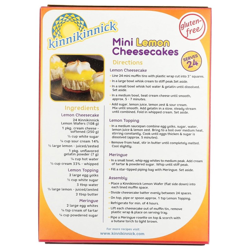 Kinnikinnick - Lemon Wafers - Gluten Free, Allergy Friendly Cookies