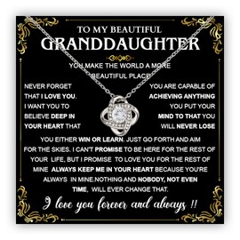 To My Granddaughter Necklace, Granddaughter Necklace Gifts From Grandma Or Grandpa, Necklace Gift For Granddaughter On Birthday Christmas Wedding, Graduation Necklace Gift For Granddaughter
