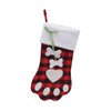 Christmas Stocking Dog Paw Shape Plaid Decorative Gift Bag Christmas