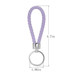 Braided keychain accessories, home braided leather keychain Car keychain ring, key ring braided decorative lanyard purse, 4 pieces in 4 colors