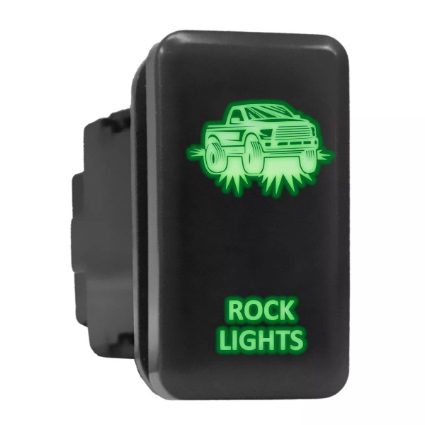 Stark Industries ROCK LIGHTS (Truck) Green LED Tall Push Button