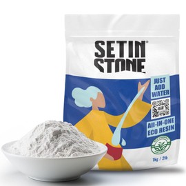 Unicone Art SETINSTONE Eco Casting Resin Powder Kit - Sustainable, Non-Toxic, Eco-Friendly, Water Based Formula - Easy to Use for DIY Art - 1 Bag Mineral + Polymer Powder - All in One (1kg/2lbs)