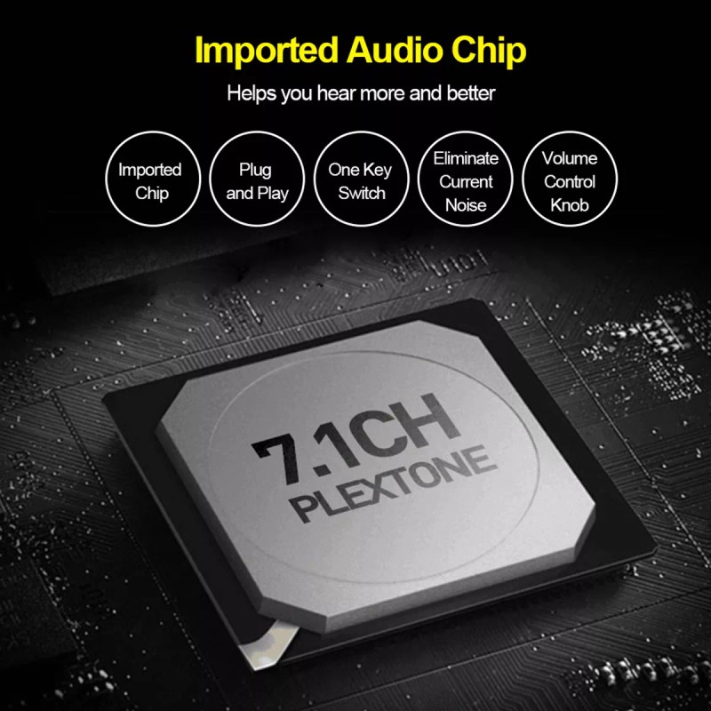 GS3 Tarjeta de sonido externa GS3 USB 2.0 de 7.1