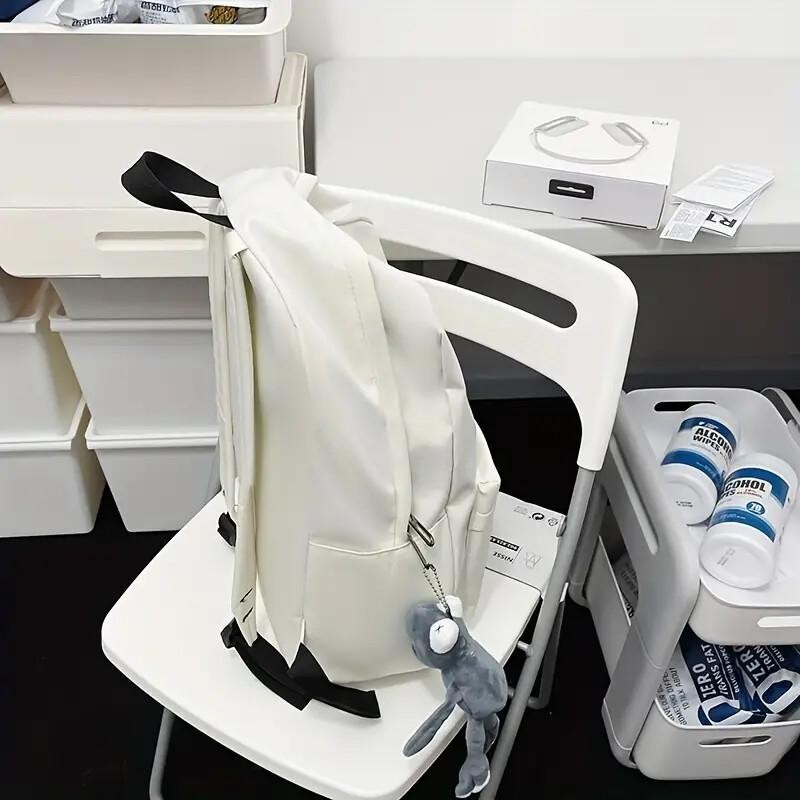 Maxoner Large Capacity Backpack, College School Bookbag, Stylish Simple Canvas