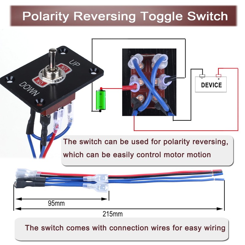 DMWD Waterproof Momentary Toggle Switch (ON)-Off-(ON) Up Down Polarity Reverse
