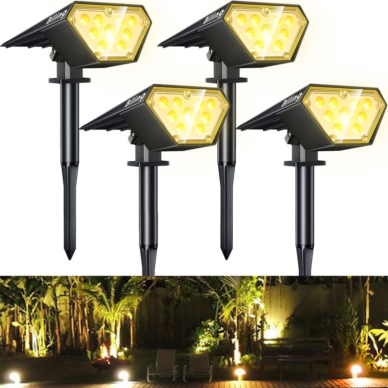 Biling Solar Spot Lights Outdoor, Bright 700 Lumen Solar Outdoor