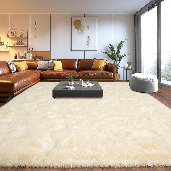 Upgrade Non-Slip Plush Rugs Fluffy Area Rugs for Living Room,