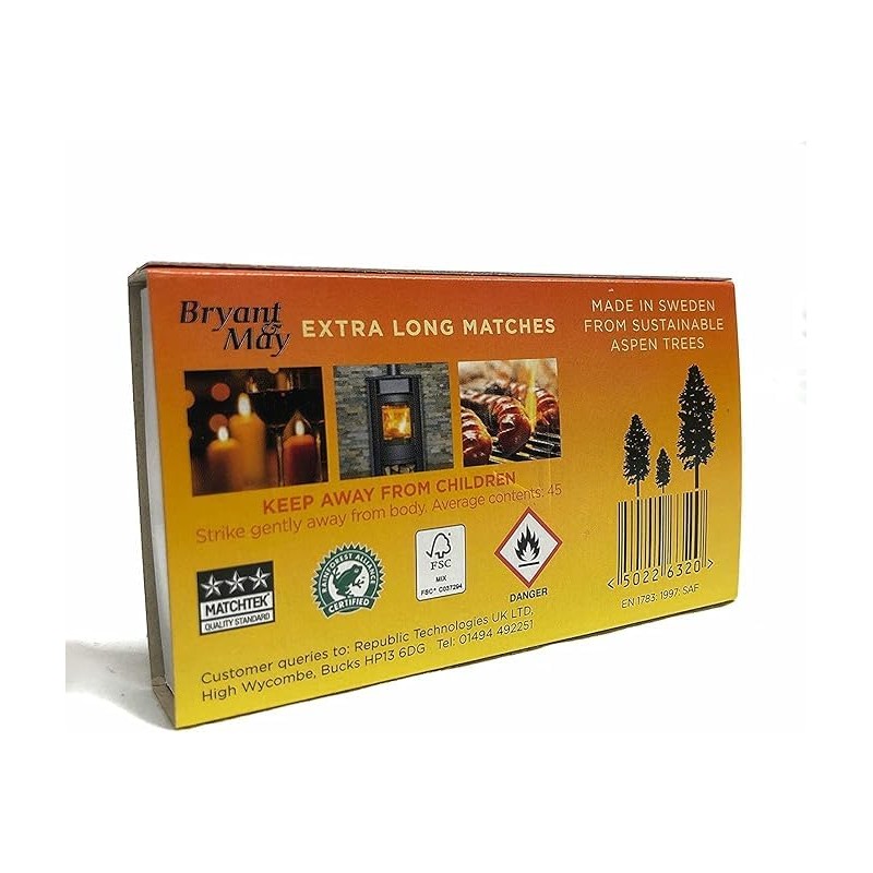 5 Boxes of Bryant & May Extra Long Matches