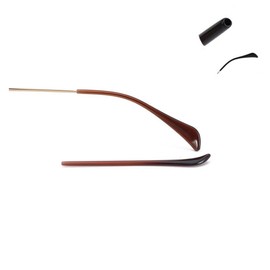 2 Pairs Sunglasses End Tips Eyeglass Ear Sock Pieces Tube Eyewear Anti-Slip Plastic Comfort Replacement Tips Metal Eyeglass Legs (Brown)