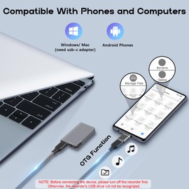 64GB Magnetic Voice Activated Recorder - 40 Hours Continuous Recording Device with AI-Intelligent Triple Noise Reduction - Portable Audio Recorder Device for Lectures Meetings Interviews