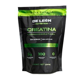 Creatina Monohidratada sin Sabor ni Azúcar de De Leon Nutrition, 500g, 100 Porciones