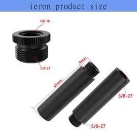 ieron Microphone Extension Pole, 2 x Microphone Stands, 5/8 Extension Tubes with 1 x 3/8 to 5/8 Adapter for Table and Arm Stands
