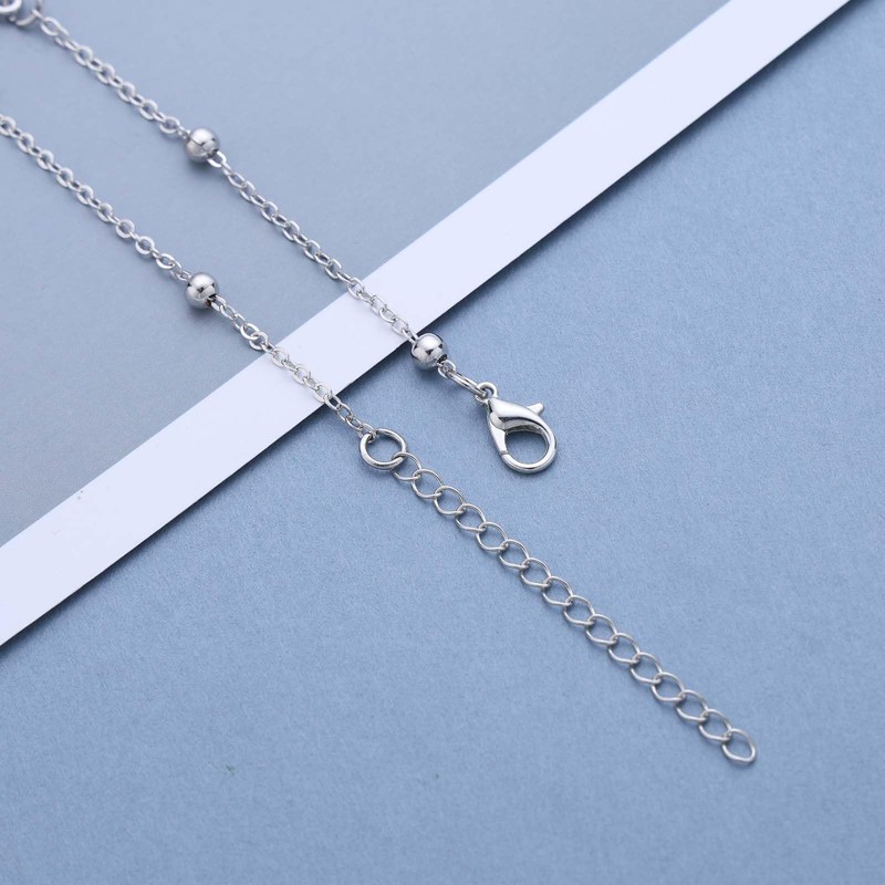 TseenYi Coin Cross Pendant Bracelet Silver Mary Bracelet Rosary Cross