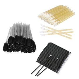 300 pcs Cepillos Desechables para Pestañas, Cepillos Labios y Microaplicador, Ideal para Aplicar Rímel, Sombras de Ojos, Brillo de Labios, Extensiones de Limpieza de Pestañas (Negro)
