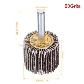 sourcing map 1.2 Inch Flap Wheels Shank Mounted Sanding Disc Abrasive Wheel 80 Grits 10 Pcs