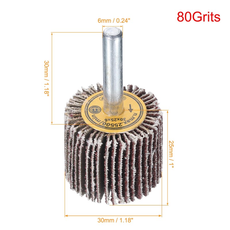 sourcing map 1.2 Inch Flap Wheels Shank Mounted Sanding Disc