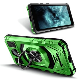WDHD Designed for Schok Volt SV55 Case with Screen Protector [Tempered Glass], Protective Shockproof [Military-Grade] Cover with Ring Holder Kickstand (Green)