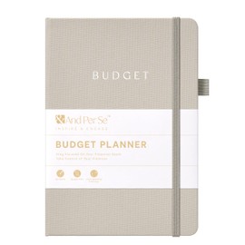And Per Se Budget Planner, Monthly Budget Book with Expense Tracker Notebook, Undated Financial Logbook & Accounts Book - A5 Size, Hardcover (Grey)