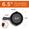 Commercial Chef 6.5 Inch Cast Iron Skillet, Black