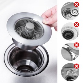 Serveyou 2pcs Kitchen Sink Drain Strainer,Kitchen Sink Stopper,Kitchen Sink Stoppers and Drain Stop,Kitchen Sink Food Catcher,Suitable for Home,Hotel