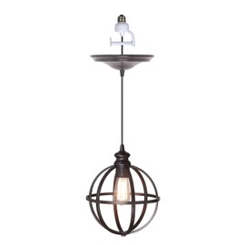 Globe Cage Shade Instant Pendant Light with Screw-in Adapter