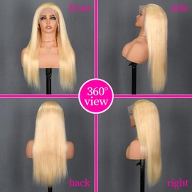 Anderah 613 Lace Front Wig Human Hair 13×4 Blonde Lace Front Wigs Human Hair 180% Density Straight Lace Frontal Wig Human Hair Pre Plucked With Baby Hair HD Lace Front Wigs Human Hair 26Inch