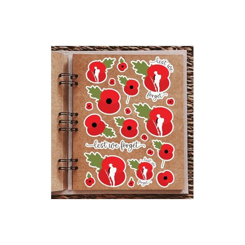 A4 Sticker Sheet Lest We Forget Vinyl Stickers - Remembrance
